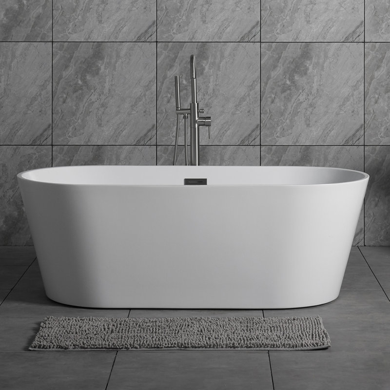WoodBridge 59" x 29.5" Freestanding Soaking Bathtub & Reviews Wayfair